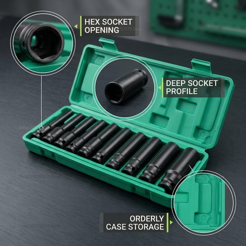 10pcs Socket Wrench Set 8-24mm - Hand Tools In Workshop review and price